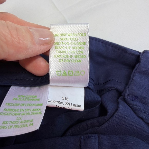 Lilly Pulitzer Womens Shorts Navy Blue Chino Cotton Spandex Size 10 Preppy - Picture 5 of 9